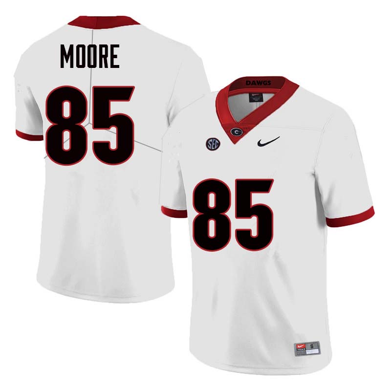 Georgia Bulldogs #85 Cameron Moore College Football Jerseys Sale-White